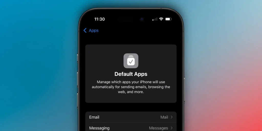 تخصيص التطبيقات الافتراضية في iPhone