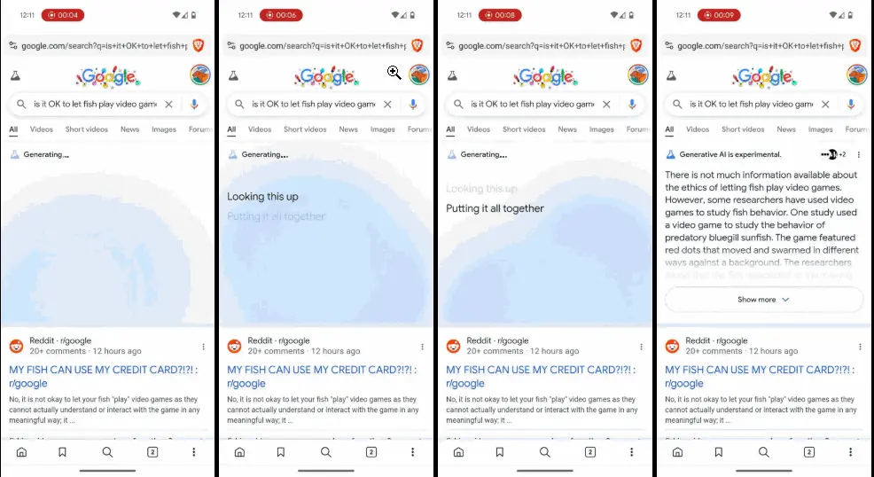 صورة توضيحية لانيميشن Gemini الجديد فى محرك البحث جوجل بخاصية AI Overviews - مصدر الصورة: 9to5google.