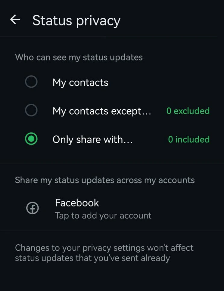 صورة توضيحية لربط حساب الواتساب بالفيسبوك