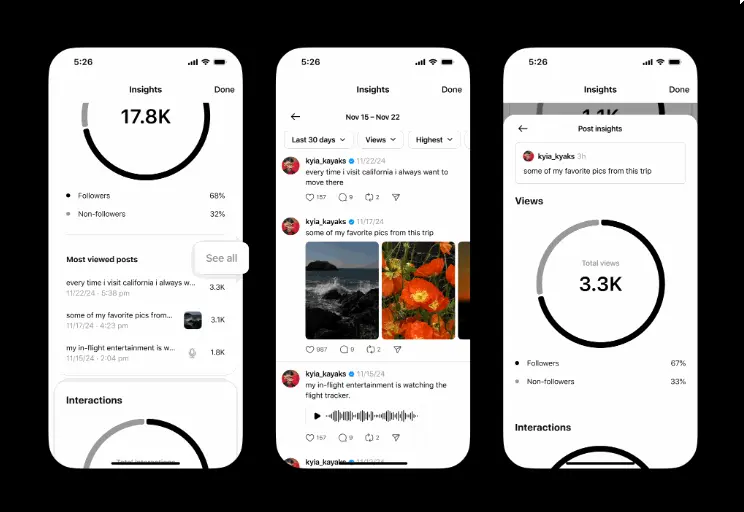 كيفية الوصول إلى تحليلات ثردز - مصدر الصورة: Threads