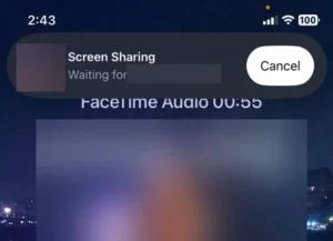 مشاركة الشاشة عبر FaceTime