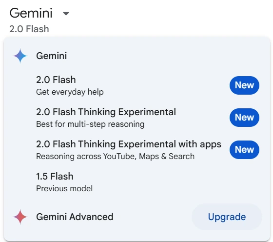 صورة توضح نموذج Flash في Gemini