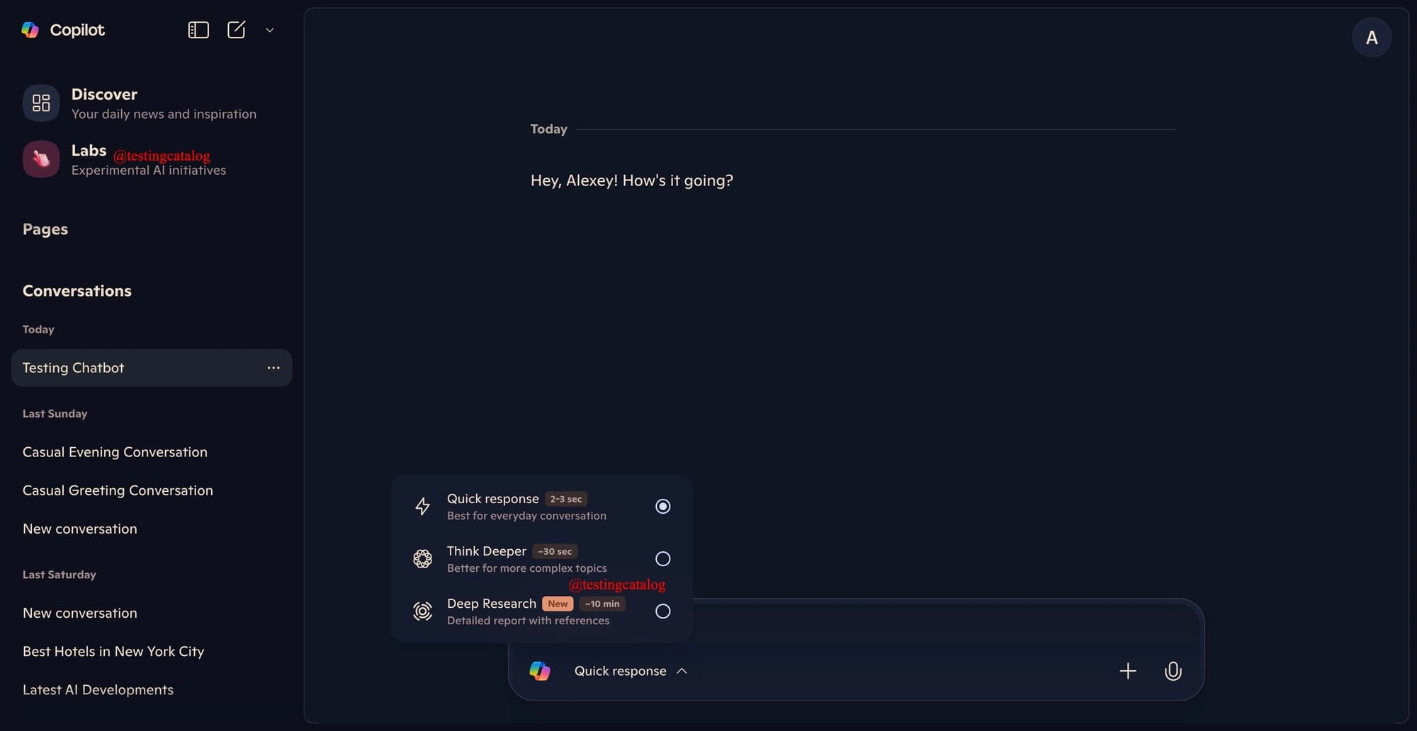 صورة توضح ميزات كوبايلوت الجديدة - مصدر الصورة: testingcatalog