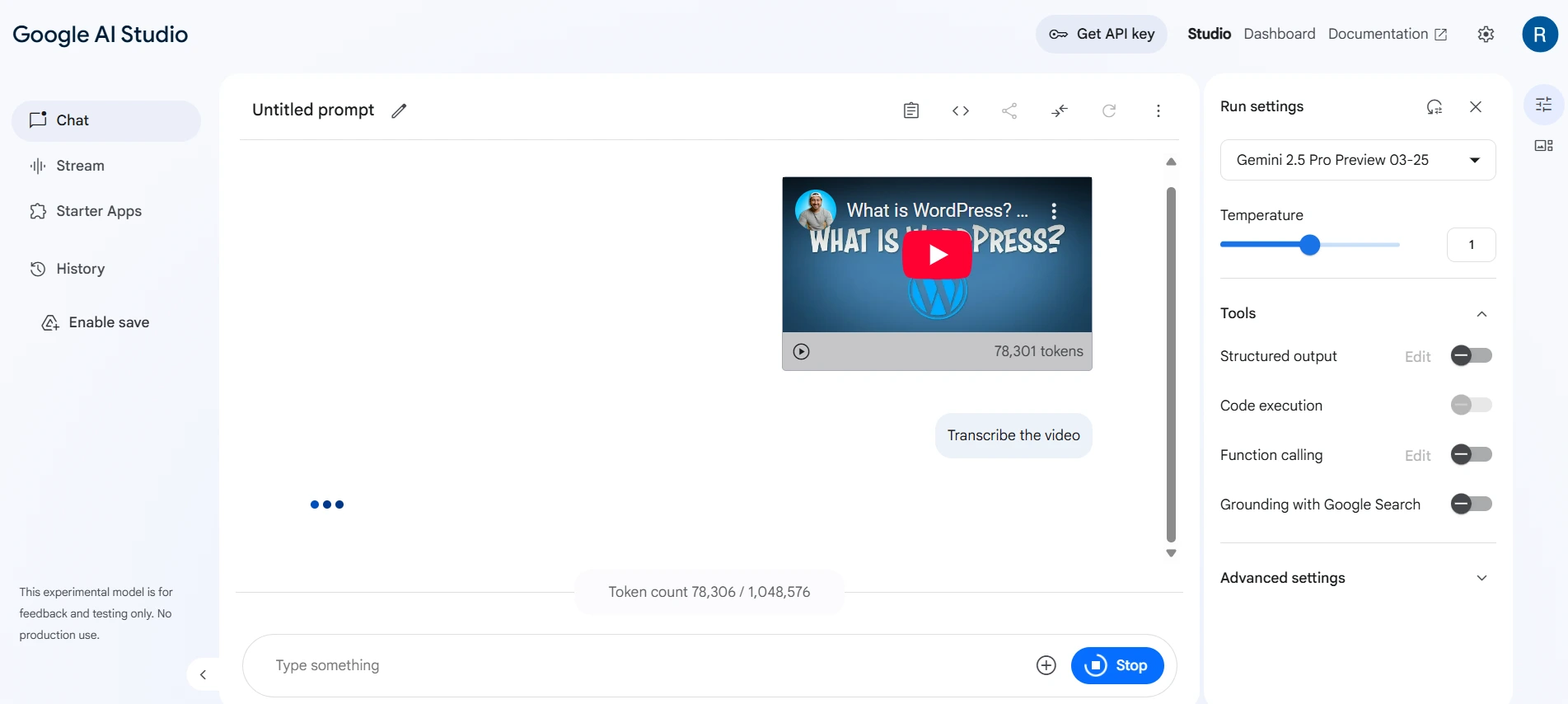 صورة توضح إضافة الفيديو للتفريغ