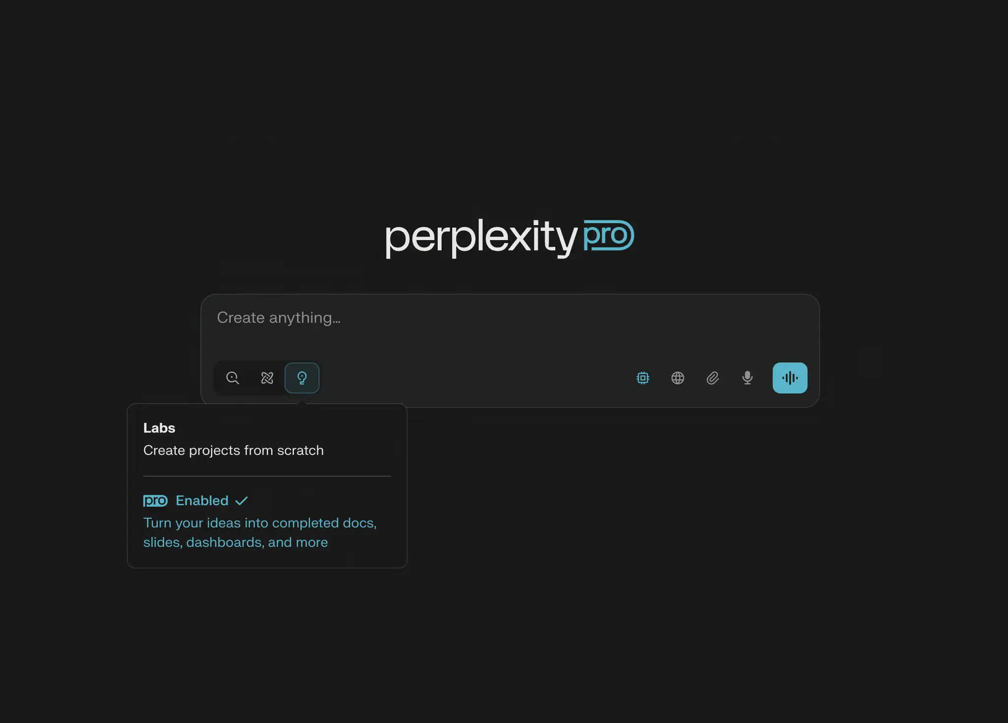 صورة توضح ميزة Perplexity Labs