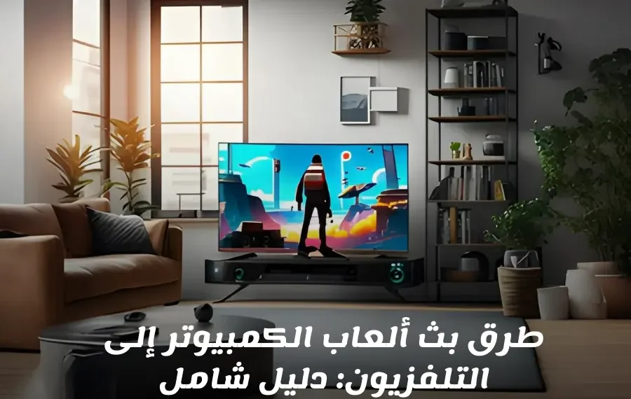 صورة توضح بث ألعاب الكمبيوتر إلى التلفزيون