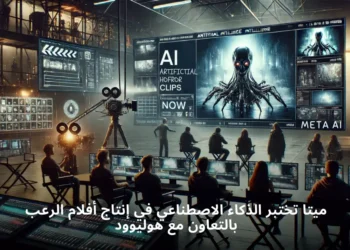 صورة توضح استوديو أفلام متطور يستخدم الذكاء الاصطناعي في إنتاج أفلام الرعب بالتعاون بين ميتا وبلومهاوس