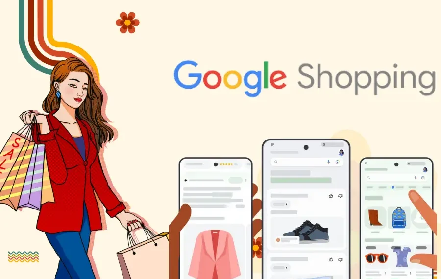 صورة توضح تجربة التسوق المخصصة عبر Google Shopping باستخدام تقنيات الذكاء الاصطناعي على الأجهزة المحمولة والحواسيب.