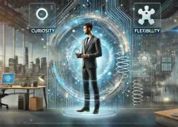 صورة افتراضيه توضح المهارات الأساسية لحماية وظيفتك في عصر الذكاء الاصطناعي