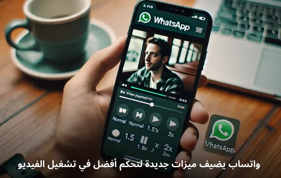 صورة إفتراضية للميزات الجديدة في تطبيق واتساب للتحكم في تشغيل الفيديو