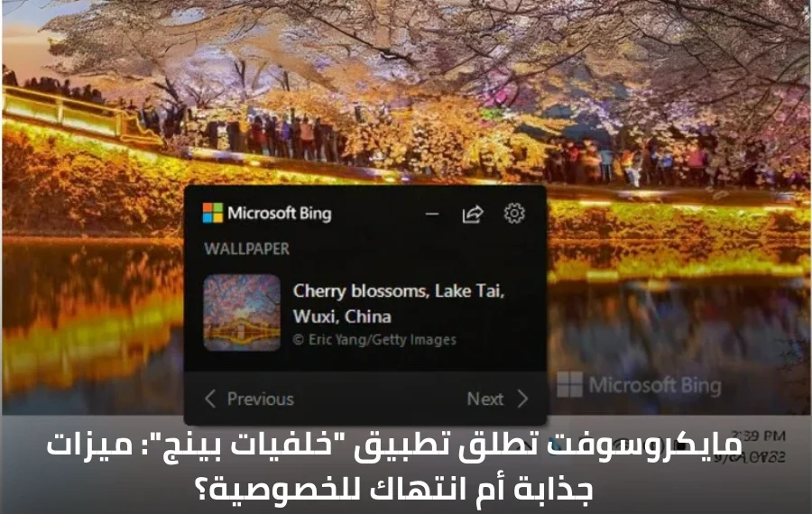 صورة لتطبيق خلفيات بينج تعرض خلفيات جذابة على شاشة ويندوز