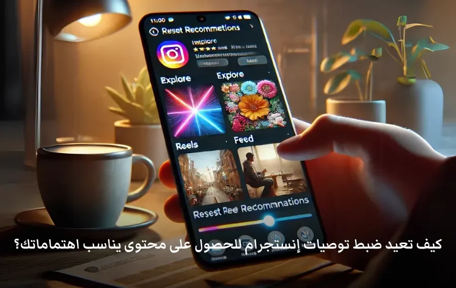 صورة توضح إعادة ضبط توصيات إنستغرام وإعادة تخصيص المحتوى