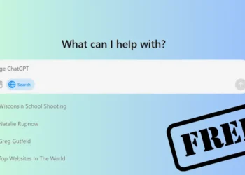 صورة توضح واجهة محرك البحث الذكي في ChatGPT.