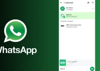 توضيح لميزة إرسال الرسائل ووسائل الإعلام من واتساب إلى Meta AI في التحديث الجديد.