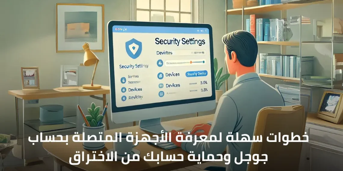 صورة توضح كيفية فحص الأجهزة المتصلة بحساب جوجل وإزالة الأجهزة غير المعروفة لضمان أمان الحساب