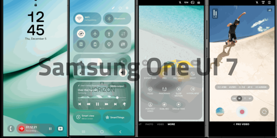 واجهة One UI 7 الجديدة مع ميزة Now Bar لسهولة الوصول إلى الإشعارات والمحتوى.