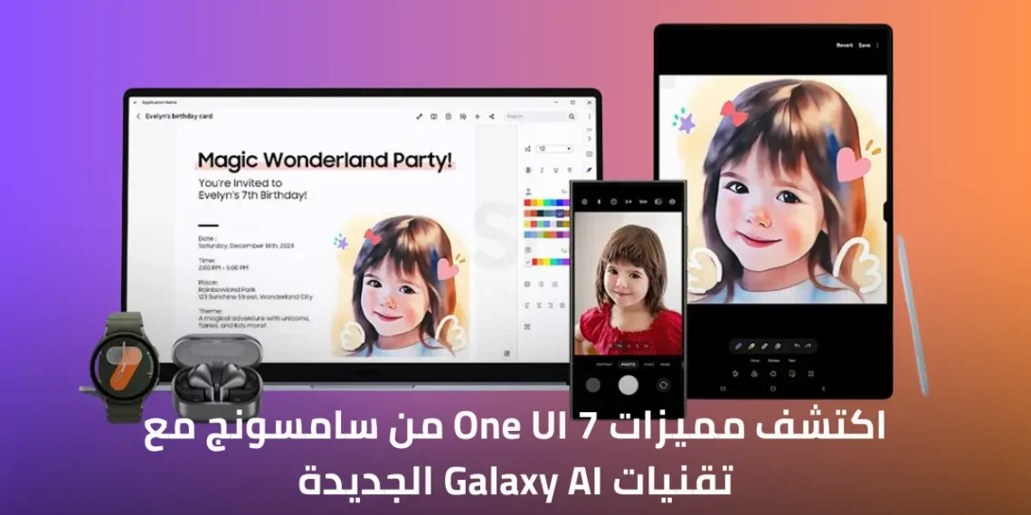 صورة توضح مميزات واجهة One UI 7 من سامسونج مع تقنيات الذكاء الاصطناعي الجديدة