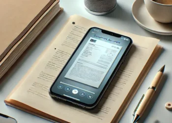 صورة توضيحية لميزة ماسح المستندات في تطبيق واتساب توضح خطوات المسح الضوئي ومشاركة المستندات بسهولة.