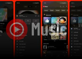 شاشة تطبيق يوتيوب ميوزيك YouTube Music مع ميزة تثبيت المحتوى في قسم الاتصال السريع.