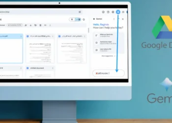 صورة توضح كيفية استخدام جوجل جيميني للتفاعل مع ملفات PDF داخل Google Drive.