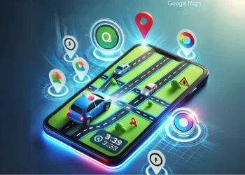 صورة إفتراضية توضح ميزة تقارير الحوادث في خرائط جوجل باستخدام بيانات Waze لتحسين تجربة القيادة والأمان على الطريق.