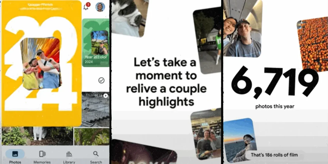 واجهة تطبيق صور Google تعرض ملخصًا سنويًا باستخدام الذكاء الاصطناعي لعام 2024