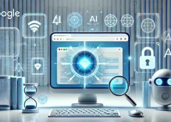 صورة توضح ميزة الذكاء الاصطناعي الجديدة في جوجل كروم لتحليل صفحات الويب واكتشاف محاولات الاحتيال أثناء التصفح.