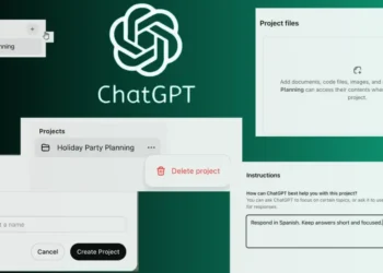 واجهة ميزة "المشاريع" الجديدة في ChatGPT تظهر تنظيم المحادثات والبيانات داخل مجموعات مخصصة