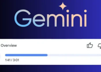 صورة توضح ميزة تحويل المستندات إلى بودكاست باستخدام الذكاء الاصطناعي في تطبيق Gemini من جوجل.