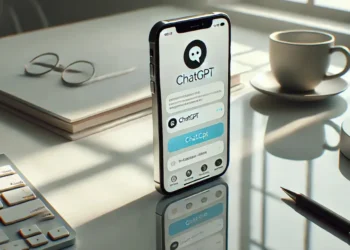 صورة تعبيرية تظهر هاتف آيفون يعرض واجهة ChatGPT.