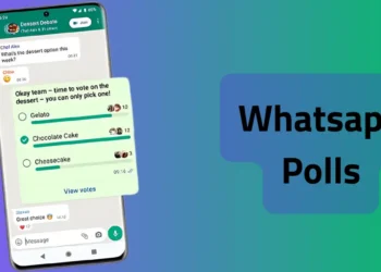 صورة توضح كيفية إنشاء استطلاع رأي في الواتساب، مع خيارات متعددة للاختيار.