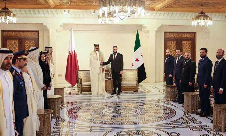 أمير قطر في دمشق: دعم مستمر لسوريا في مسار الوحدة والعدالة