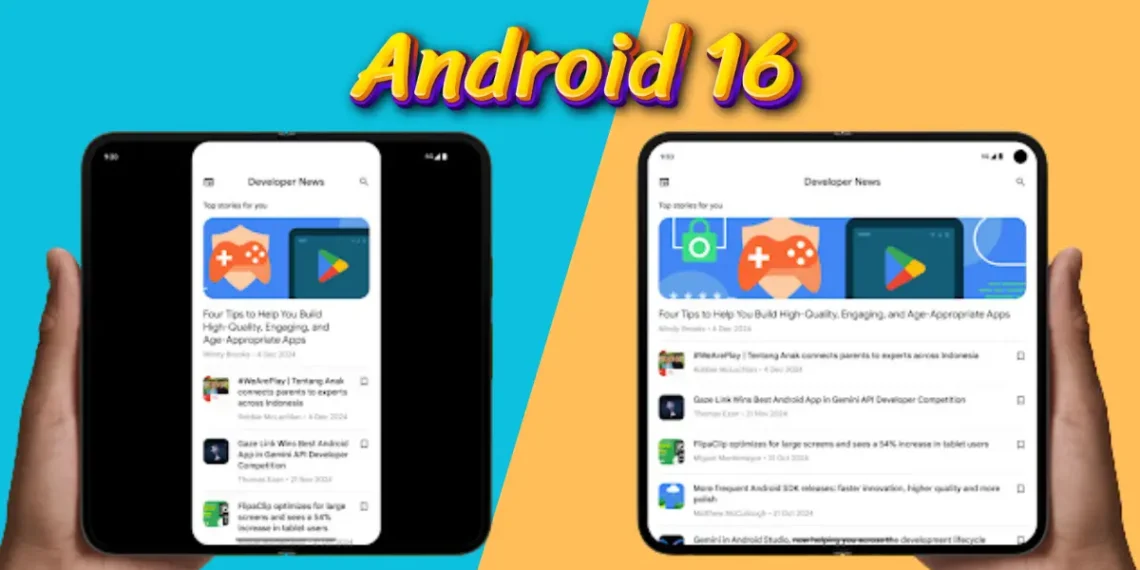 واجهة نظام أندرويد 16 تعرض ميزة Live Updates الجديدة مع تحسينات الإشعارات والكاميرا.