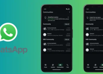 لقطة شاشة توضح ميزة جديدة في واتساب لتوحيد أدوات إنشاء المجموعات والمجتمعات في تبويب الدردشات.