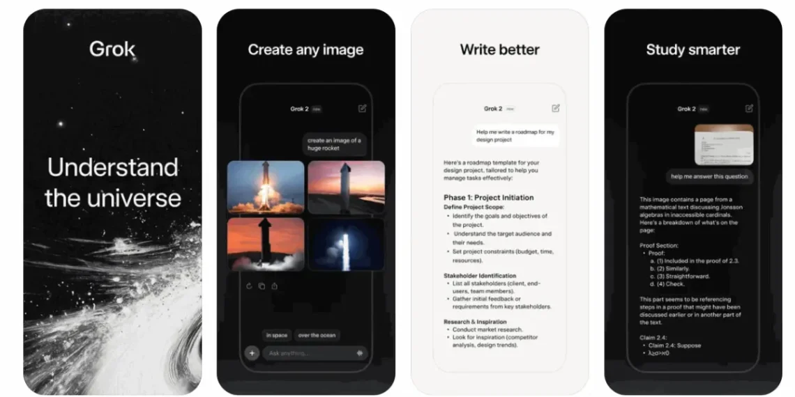 صورة من متجر App Store تعرض تطبيق Grok.