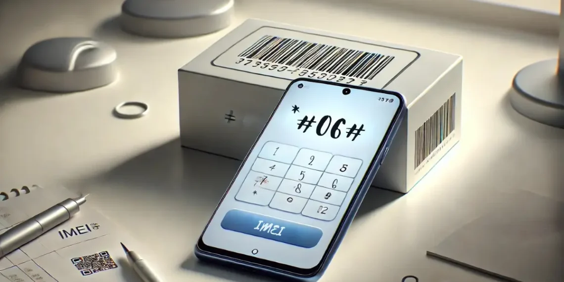 هاتف ذكي يعرض شاشة إدخال كود لمعرفة رقم IMEI.