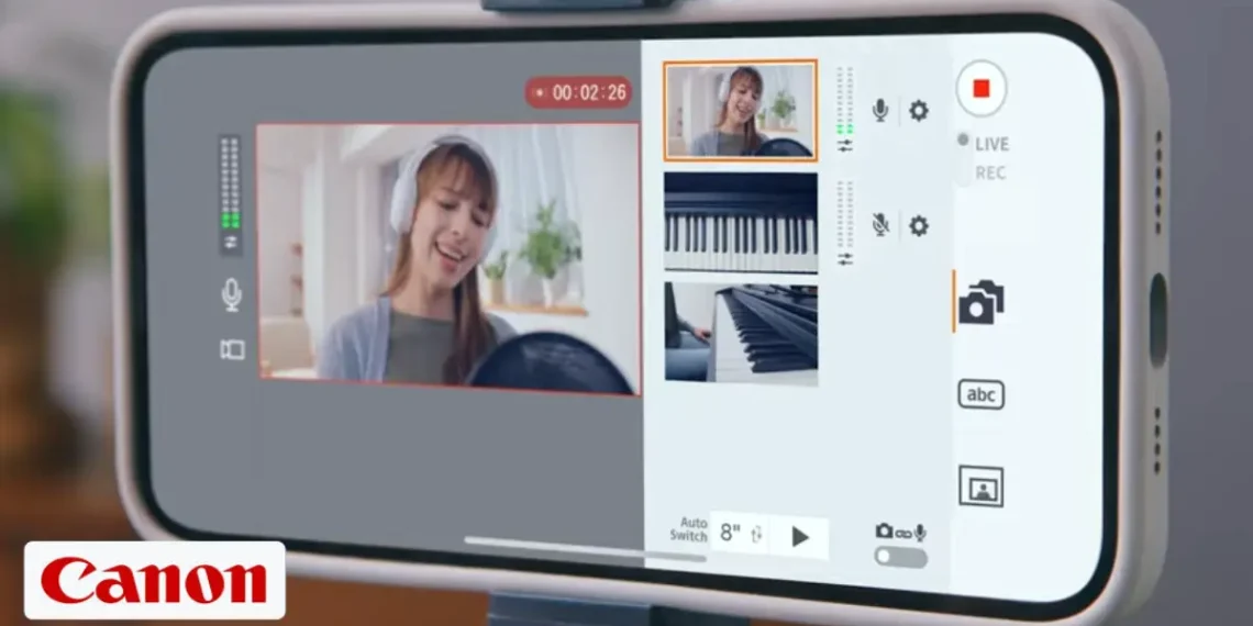 تطبيق Live Switcher Mobile من كانون يعمل على آيفون - مصدر الصورة: Youtube.