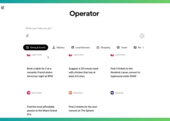 صورة توضيحية لأداة Operator من OpenAI تُظهر كيفية استخدام الذكاء الاصطناعي لتنفيذ المهام اليومية مثل حجز التذاكر والتسوق عبر الإنترنت.