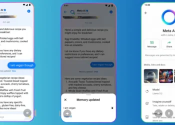 صورة توضيحية لميزة "الذاكرة" في مساعد Meta AI تعرض واجهة تفاعلية تقدم توصيات شخصية بناءً على اهتمامات المستخدم مع الحفاظ على الخصوصية.
