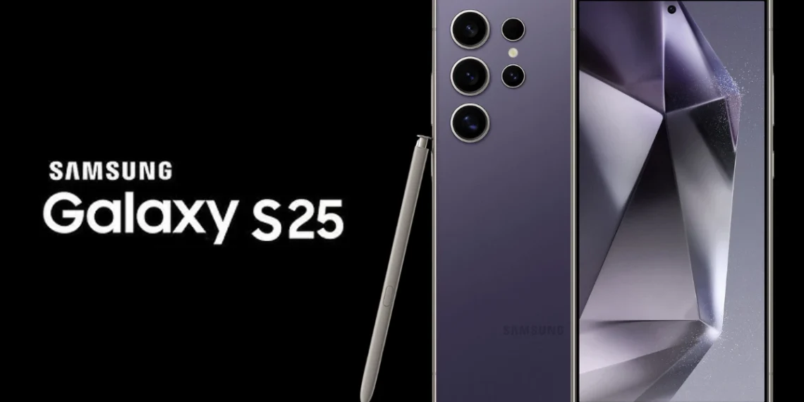 صورة توضيحية لهواتف سامسونج Galaxy S25 الجديدة مع عرض الاشتراك المجاني في Google Gemini Advanced.