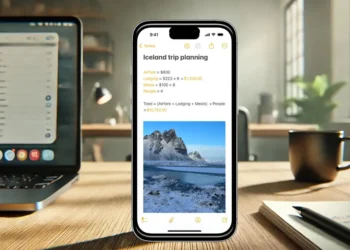 صورة تعبيرية تعرض واجهة تطبيق الملاحظات من اّبل.