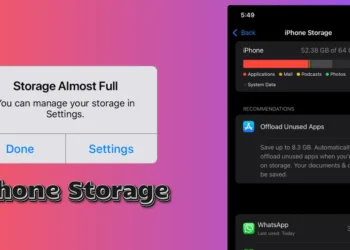 صورة توضح مساحة التخزين في آيفون