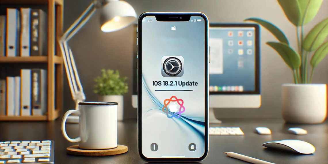 صورة لجهاز آيفون توضح تحديث iOS 18.2.1.