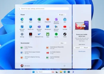 صورة توضح ميزة ربط هاتف iPhone بويندوز 11 عبر قائمة "ابدأ"- مصدر الصورة: مايكروسوفت