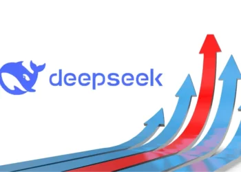 صورة تعبيرية عن تأثير صعود DeepSeek على سوق الذكاء الاصطناعي، مع تراجع أسهم إنفيديا وقلق الشركات الأمريكية من المنافسة الصينية.