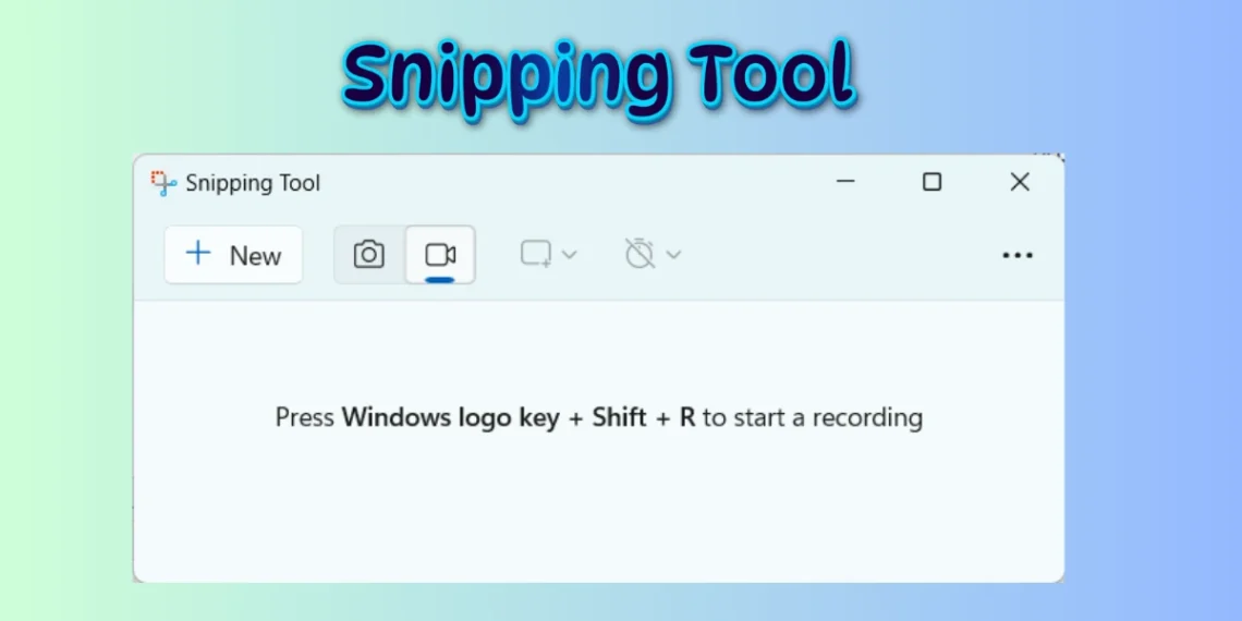 واجهة أداة Snipping Tool .