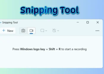 واجهة أداة Snipping Tool .