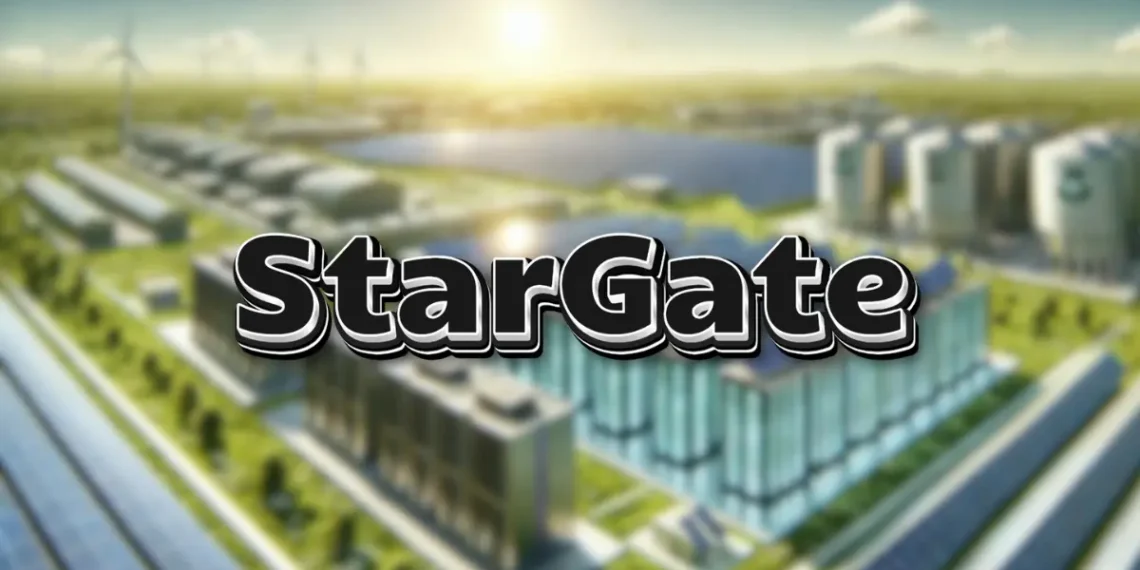 صورة توضيحية لمراكز بيانات مدعومة بالطاقة الشمسية، يبرز مشروع Stargate واستثماره في تطوير الذكاء الاصطناعي والطاقة المتجددة.