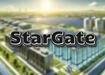 صورة توضيحية لمراكز بيانات مدعومة بالطاقة الشمسية، يبرز مشروع Stargate واستثماره في تطوير الذكاء الاصطناعي والطاقة المتجددة.