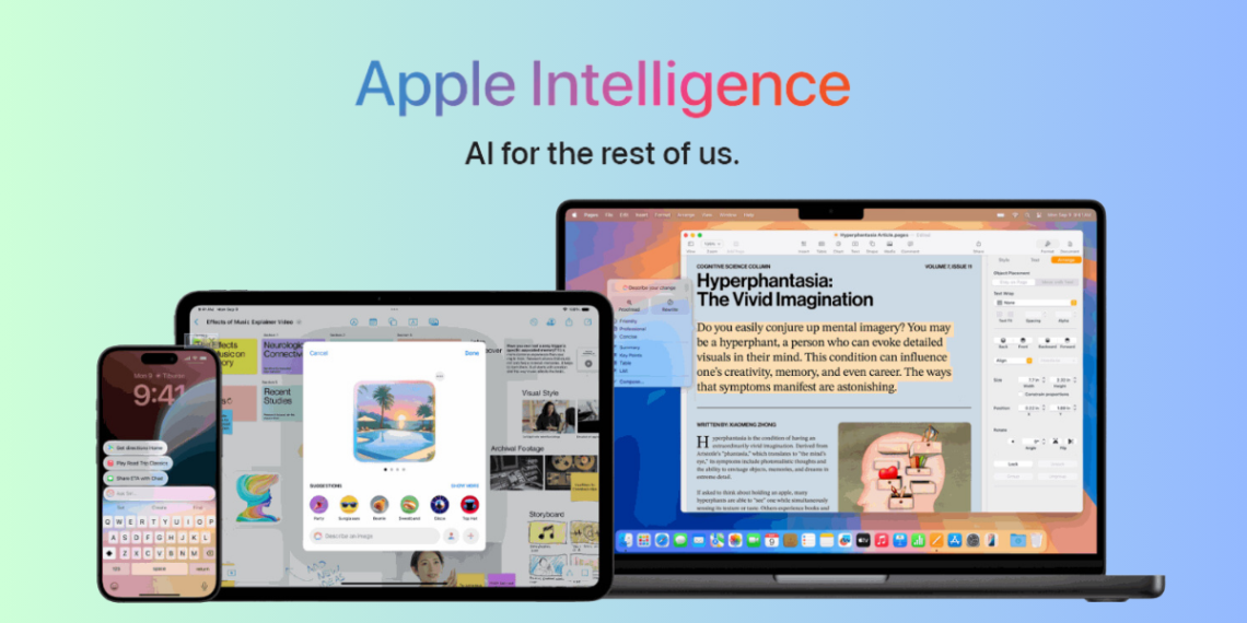 مساحة التخزين المطلوبة لتقنية Apple Intelligence على أجهزة iPhone وiPad وMac مع ميزات الذكاء الاصطناعي الجديدة.
